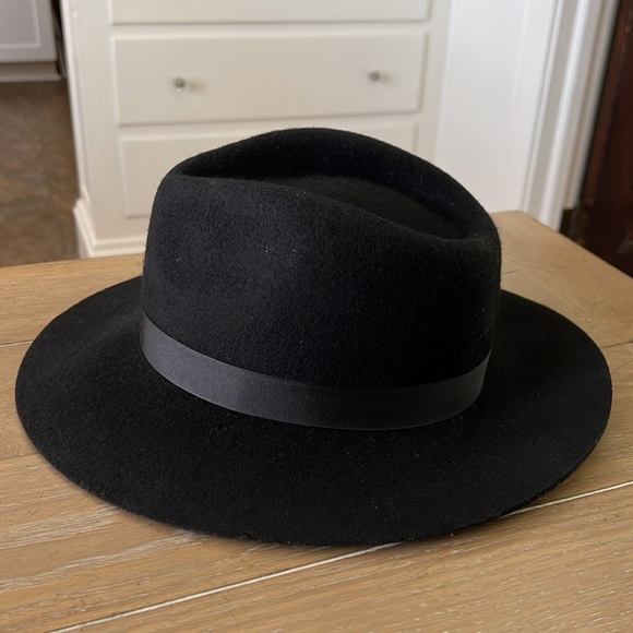 NWT Ace Of Something Aspen black 100% wool felt hat 57cm M w/grosgrain ribbon - Picture 5 of 7